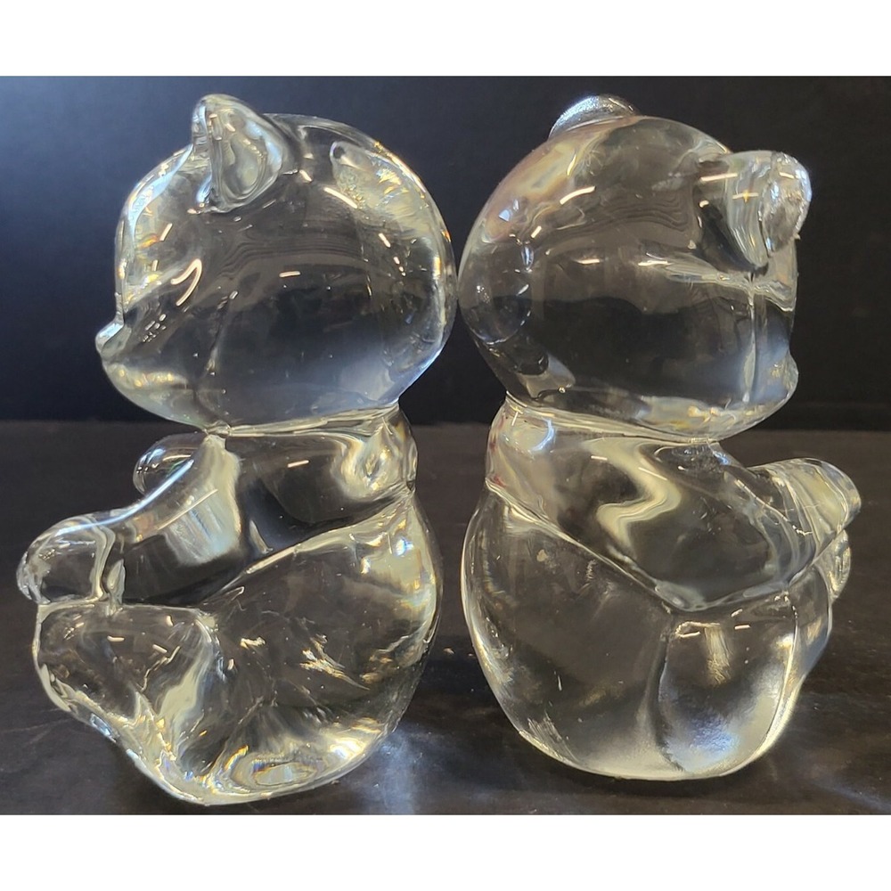 Fenton Glass Teddy Bear Figurines SET OF 2 - Picture 4 of 11